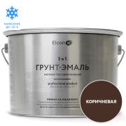 ГРУНТ-ЭМАЛЬ. 3 в 1. КОРИЧНЕВАЯ матовая. По ржавчине. 10,0 КГ. Элкон