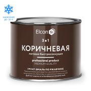 ГРУНТ-ЭМАЛЬ. 3 в 1. КОРИЧНЕВАЯ матовая. По ржавчине. 0,4 КГ. Элкон