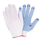 Перчатки рабочие, х/б с синей точкой пвх, класс 7,5.  KiT